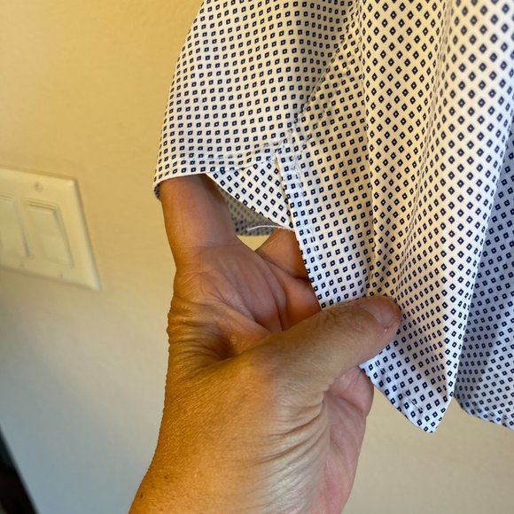 Denim & Flower NEW Ricky Singh Navy Blue & White Cotton short sleeve  L slim - Picture 5 of 9